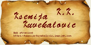 Ksenija Kuvekalović vizit kartica